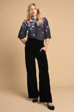 Velvet Straight Leg Pant -Blue Illusion 6A VELVETSTRAIGHTLEGPANT5665