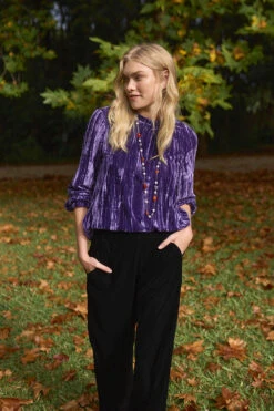 High Neck Velvet Top -Blue Illusion 6B 23.04.21.Blue .Illusion9480edit