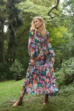 Georgette Print Dress -Blue Illusion 6B 23.04.21.Blue .Illusion9565edit