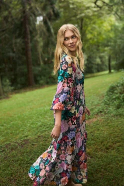 Georgette Print Dress -Blue Illusion 6B 23.04.21.Blue .Illusion9651edit