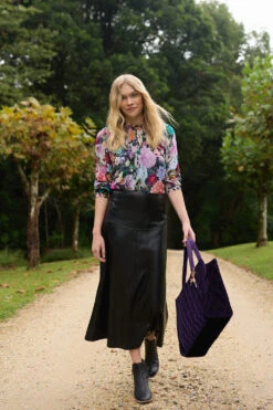 Shirred Georgette Blouse -Blue Illusion 6B 23.04.21.Blue .Illusion9759edit