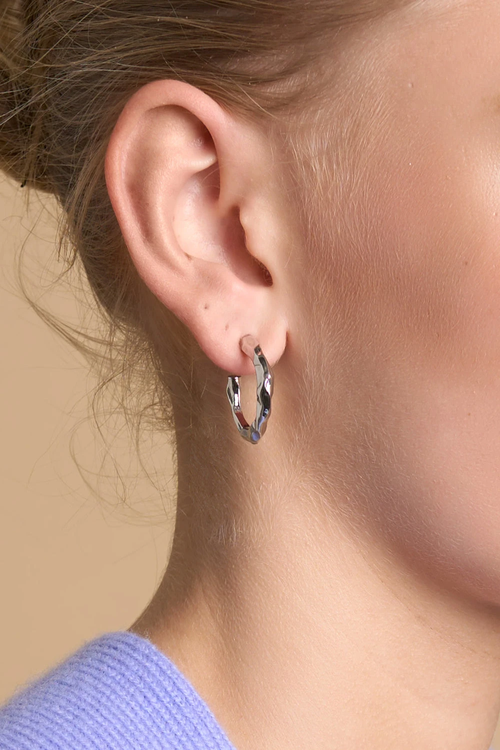 Hammered Hoop Earrings 4 Hammered Hoop Earrings - Image 2