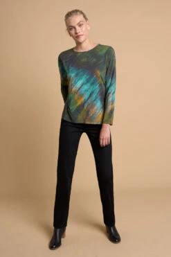 Long Sleeve Jersey Top -Blue Illusion 6B HIGHNECKJERSEYTOP8192