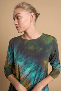 Long Sleeve Jersey Top -Blue Illusion 6B HIGHNECKJERSEYTOP8259