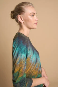 Long Sleeve Jersey Top -Blue Illusion 6B HIGHNECKJERSEYTOP8260