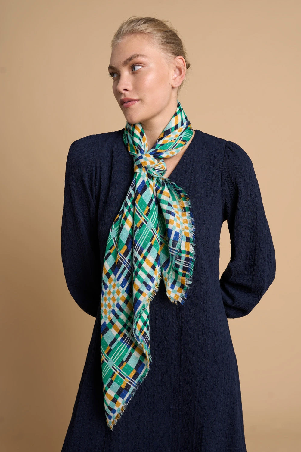 Lurex Check Scarf 5 Lurex Check Scarf - Image 3