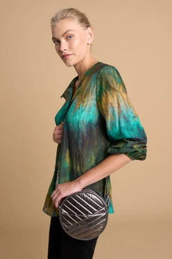 Pewter Circle Bag -Blue Illusion 6B PEWTERCIRCLEBAG8476