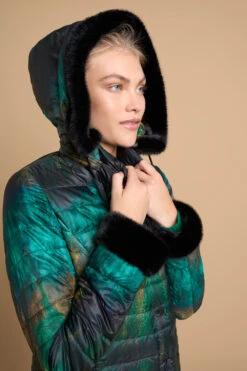 Reversible Longline Puffer -Blue Illusion 6B REVERSIBLELONGLINEPUFFER8111