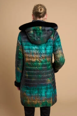 Reversible Longline Puffer -Blue Illusion 6B REVERSIBLELONGLINEPUFFER8117