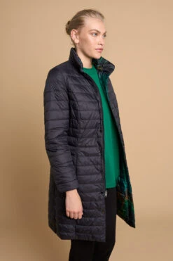 Reversible Longline Puffer -Blue Illusion 6B REVERSIBLELONGLINEPUFFER8131