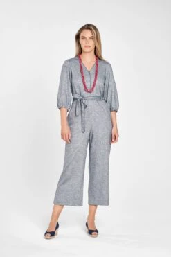 Puff Sleeve Jumpsuit -Blue Illusion 712830LBM.2656PuffSleeveJumpsuit PUFF.SLEEVE.JUMPSUIT 531edit