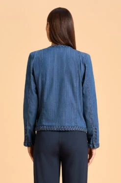 Braid Trim Denim Jacket -Blue Illusion 7A BRAIDTRIMDENIMJACKET 2502