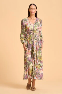 Printed Maxi Dress -Blue Illusion 7A PRINTEDMAXIDRESS 2214