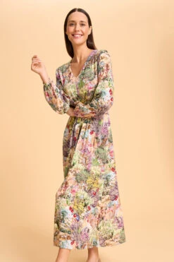 Printed Maxi Dress -Blue Illusion 7A PRINTEDMAXIDRESS 2254