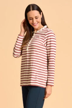 Ruffle Trim Henley T-Shirt 10 Ruffle Trim Henley T-Shirt -Blue Illusion 7A RUFFLETRIMHENLEYTSHIRT 2427