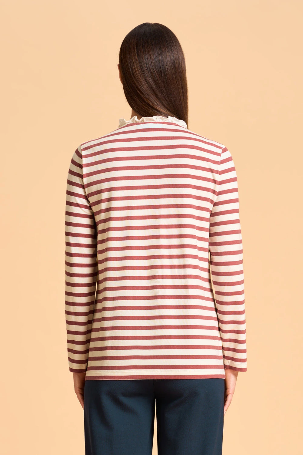 Ruffle Trim Henley T-Shirt 6 Ruffle Trim Henley T-Shirt - Image 4