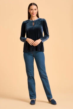 Velvet Keyhole Top -Blue Illusion 7A VELVETKEYHOLETOP 2535