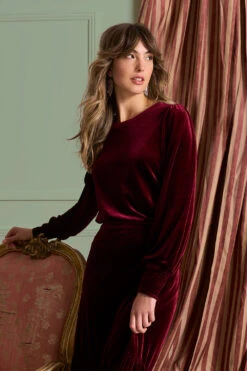 Velvet Button Back Top