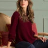 Merino Wool Balloon Sleeve Jumper -Blue Illusion 7BCAMPAIGN 3352