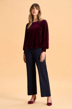 Velvet Button Back Top -Blue Illusion 7B VELVETBUTTONBACKTOP 0758