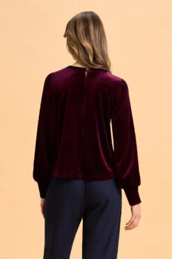 Velvet Button Back Top -Blue Illusion 7B VELVETBUTTONBACKTOP 0776