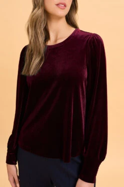 Velvet Button Back Top -Blue Illusion 7B VELVETBUTTONBACKTOP 0793 2