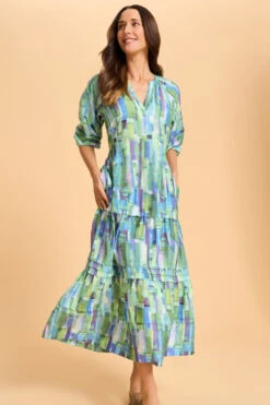 Tiered Maxi Dress 13 Tiered Maxi Dress -Blue Illusion 8A TIERED MAXI DRESS 159