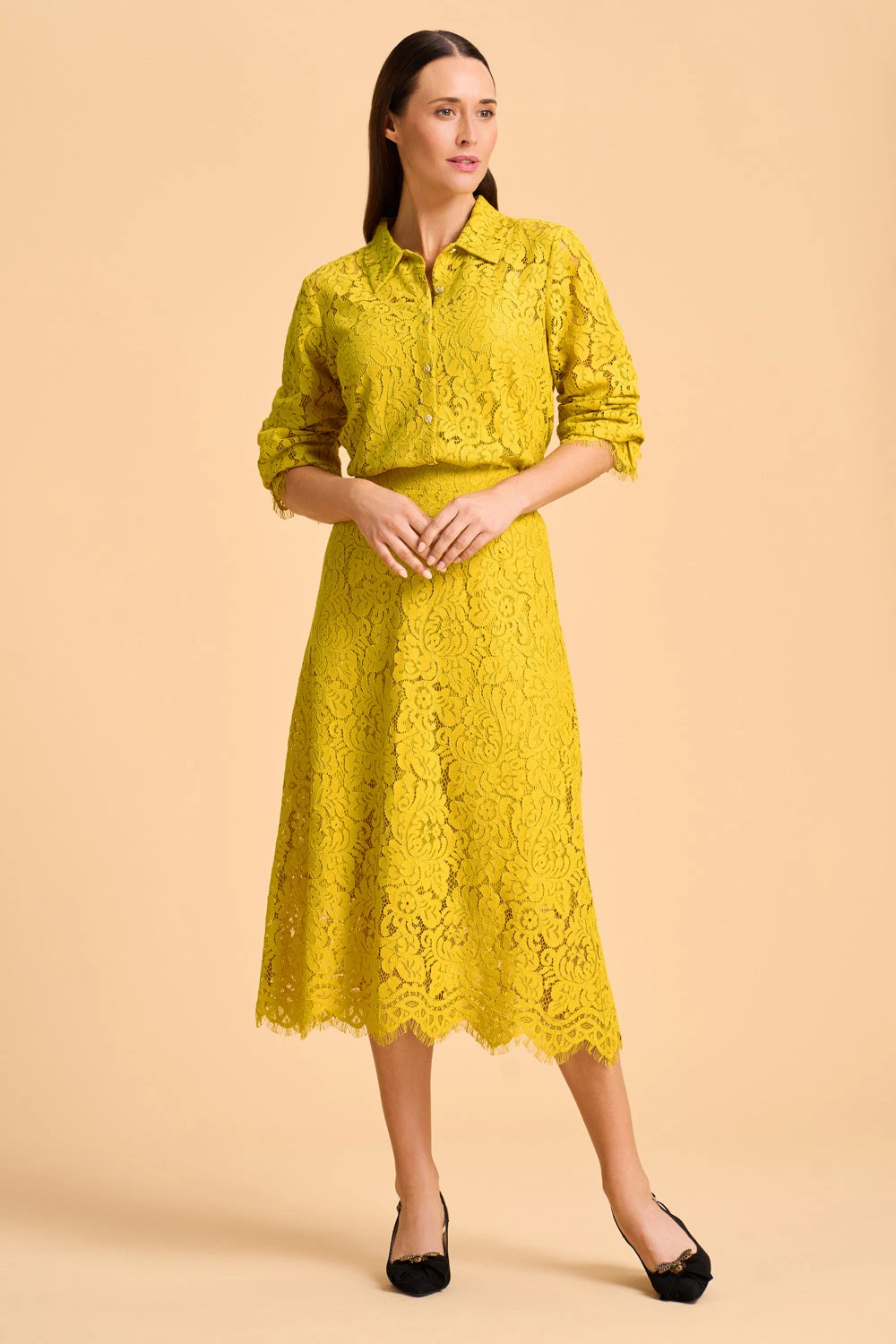 A-Line Lace Midi Skirt 4 A-Line Lace Midi Skirt - Image 2