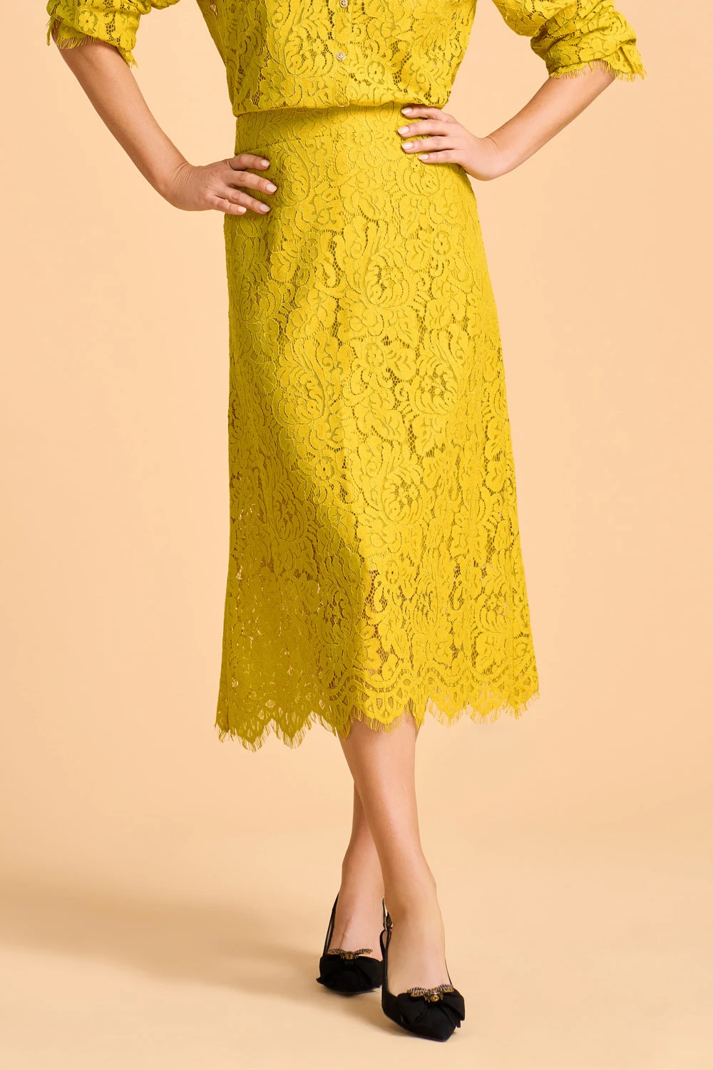 A-Line Lace Midi Skirt 5 A-Line Lace Midi Skirt - Image 3