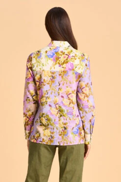 Beaded Mixed Print Shirt -Blue Illusion 8B BEADEDMIXEDPRINTSHIRT 1472