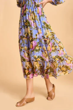 Printed Tiered Dress -Blue Illusion 8B PRINTEDTIEREDDRESS 1067