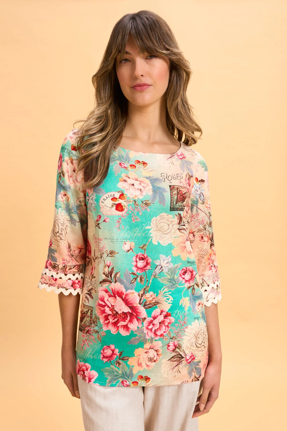 Linen Cuff Detail Top 4 Linen Cuff Detail Top - Image 2