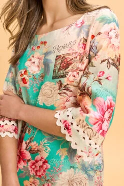 Linen Cuff Detail Top 15 Linen Cuff Detail Top -Blue Illusion 8L LINENCUFFDETAILTOP 1823 crop