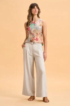 Linen Jersey Printed Cami 10 Linen Jersey Printed Cami -Blue Illusion 8L LINENJERSYPRINTEDCAMI 1848