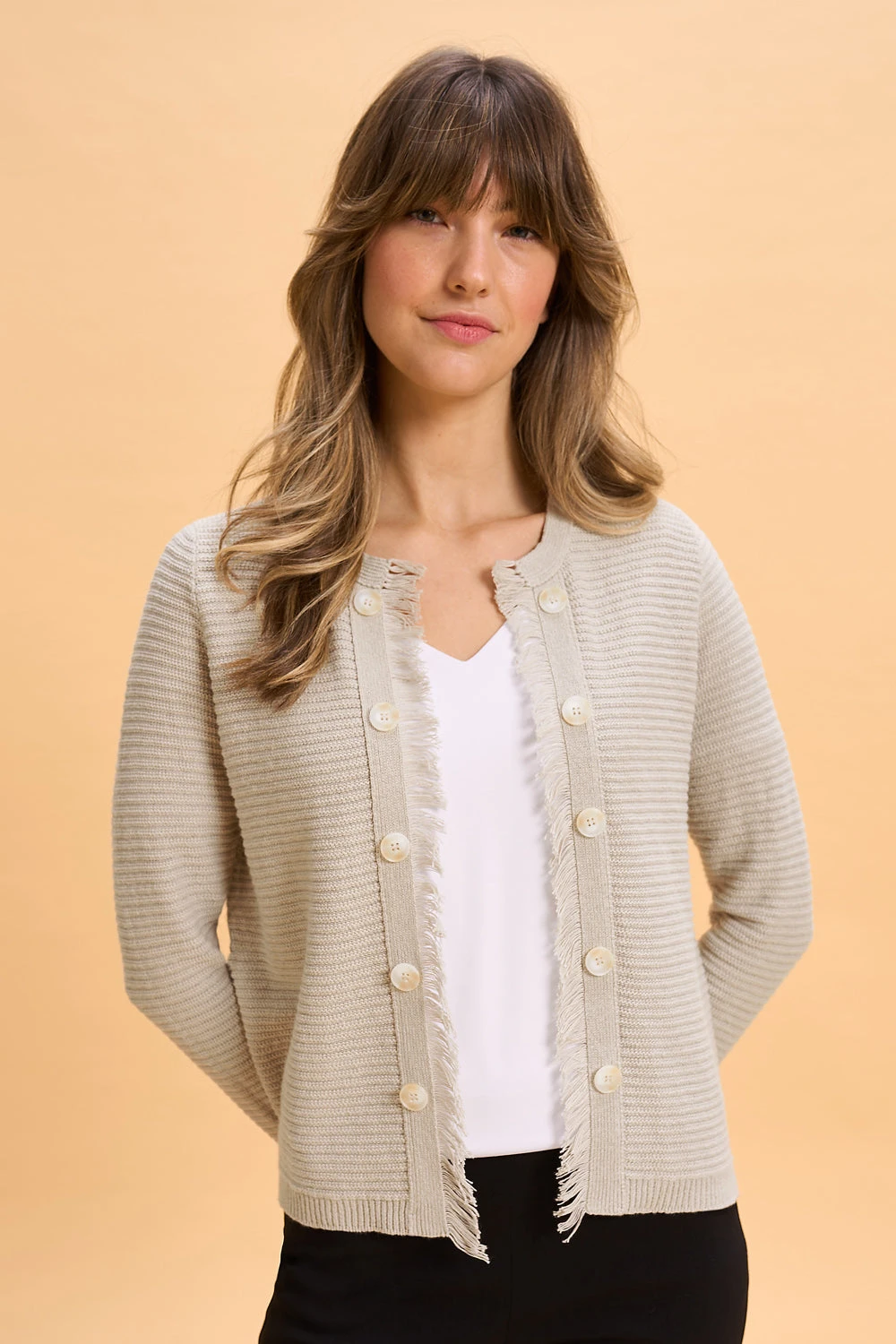 Fringe Linen Cardigan 5 Fringe Linen Cardigan - Image 3