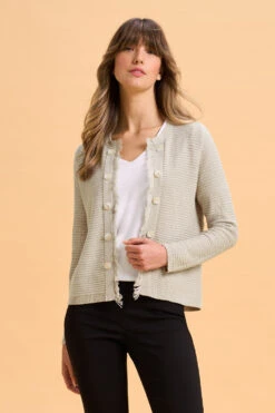 Fringe Linen Cardigan 13 Fringe Linen Cardigan -Blue Illusion 8O FRINGELINENCARDIGAN 1452