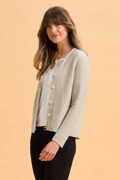 Fringe Linen Cardigan 14 Fringe Linen Cardigan -Blue Illusion 8O FRINGELINENCARDIGAN 1468