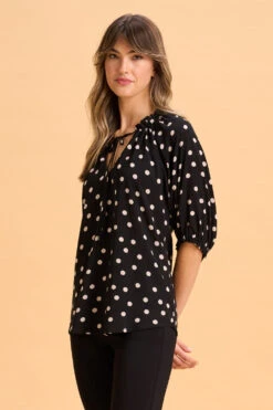 Neck Tie Blouse -Blue Illusion 8O NECKTIEBLOUSE 1359