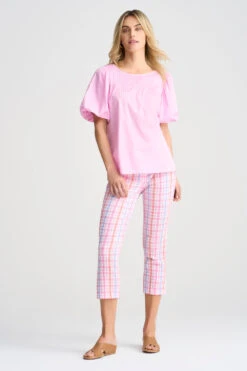 Cotton Puff Sleeve Top 10 Cotton Puff Sleeve Top -Blue Illusion 9A COTTONPUFFSLEEVETOP 0184