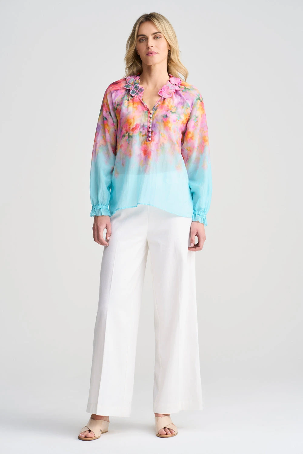 Cotton Silk Printed Blouse 4 Cotton Silk Printed Blouse - Image 2