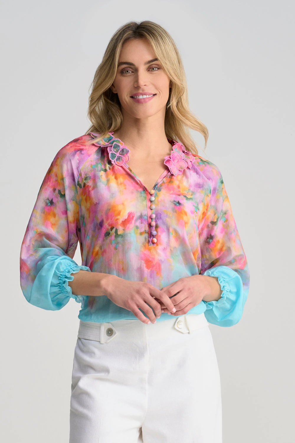 Cotton Silk Printed Blouse 3 Cotton Silk Printed Blouse