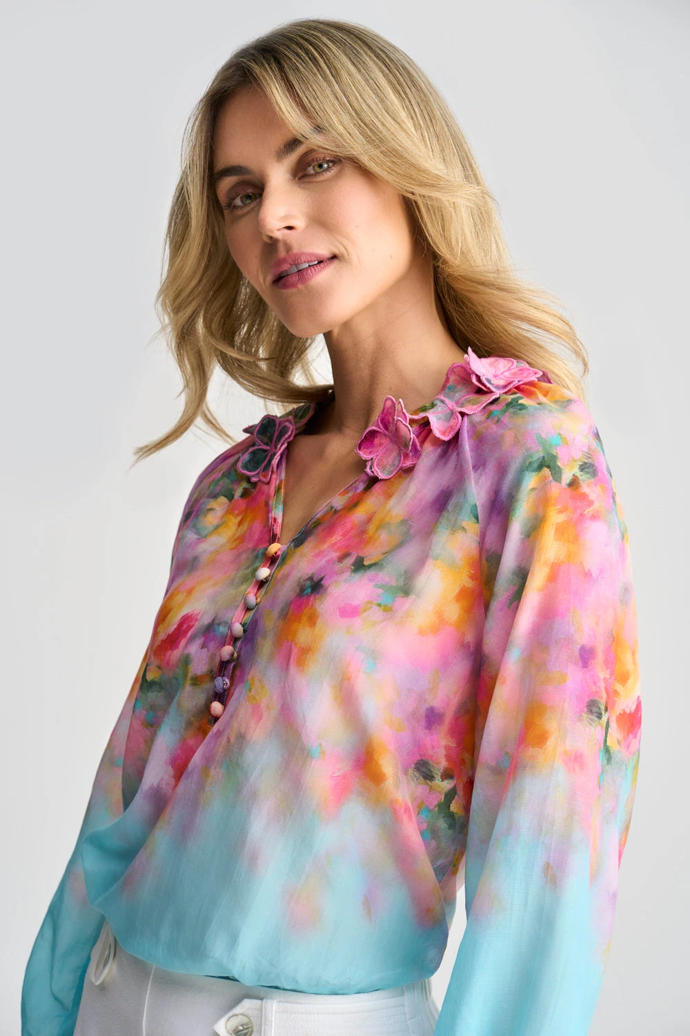 Cotton Silk Printed Blouse 7 Cotton Silk Printed Blouse - Image 5