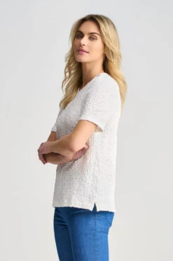 Crinkle Cotton T-Shirt -Blue Illusion 9A CRINKLECOTTONTSHIRT 0631