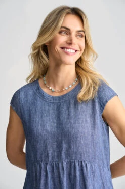 Glass Beaded Necklace -Blue Illusion 9A GLASSBEADEDNACKLACE 1468