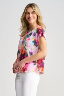 Printed Linen T-Shirt 10 Printed Linen T-Shirt -Blue Illusion 9A PRINTEDLINENTSHIRT 1825