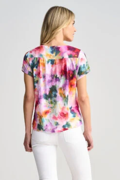 Printed Linen T-Shirt 11 Printed Linen T-Shirt -Blue Illusion 9A PRINTEDLINENTSHIRT 1841