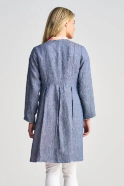 Reversible Linen Coat -Blue Illusion 9A REVERSIBLELINENCOAT 1384