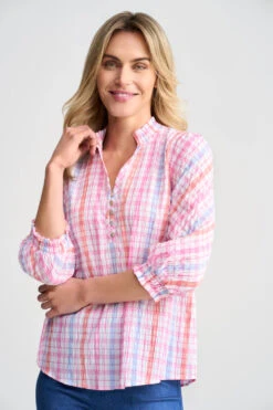 Seersucker Check Top