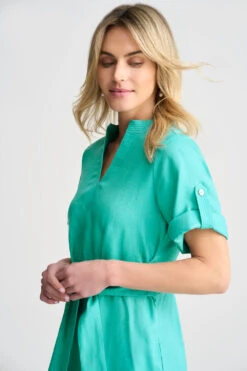 Tie Waist French Linen Dress -Blue Illusion 9A TIEWAISTFRENCHLINENDRESS 0429