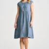 Twill Hemp Linen Shift Dress 2 Twill Hemp Linen Shift Dress -Blue Illusion 9A TWILLHEMPLINENSHIFTDRESS 1406
